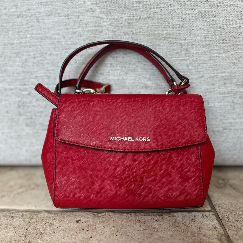 Michael Kors Red Satchel with Structured Design